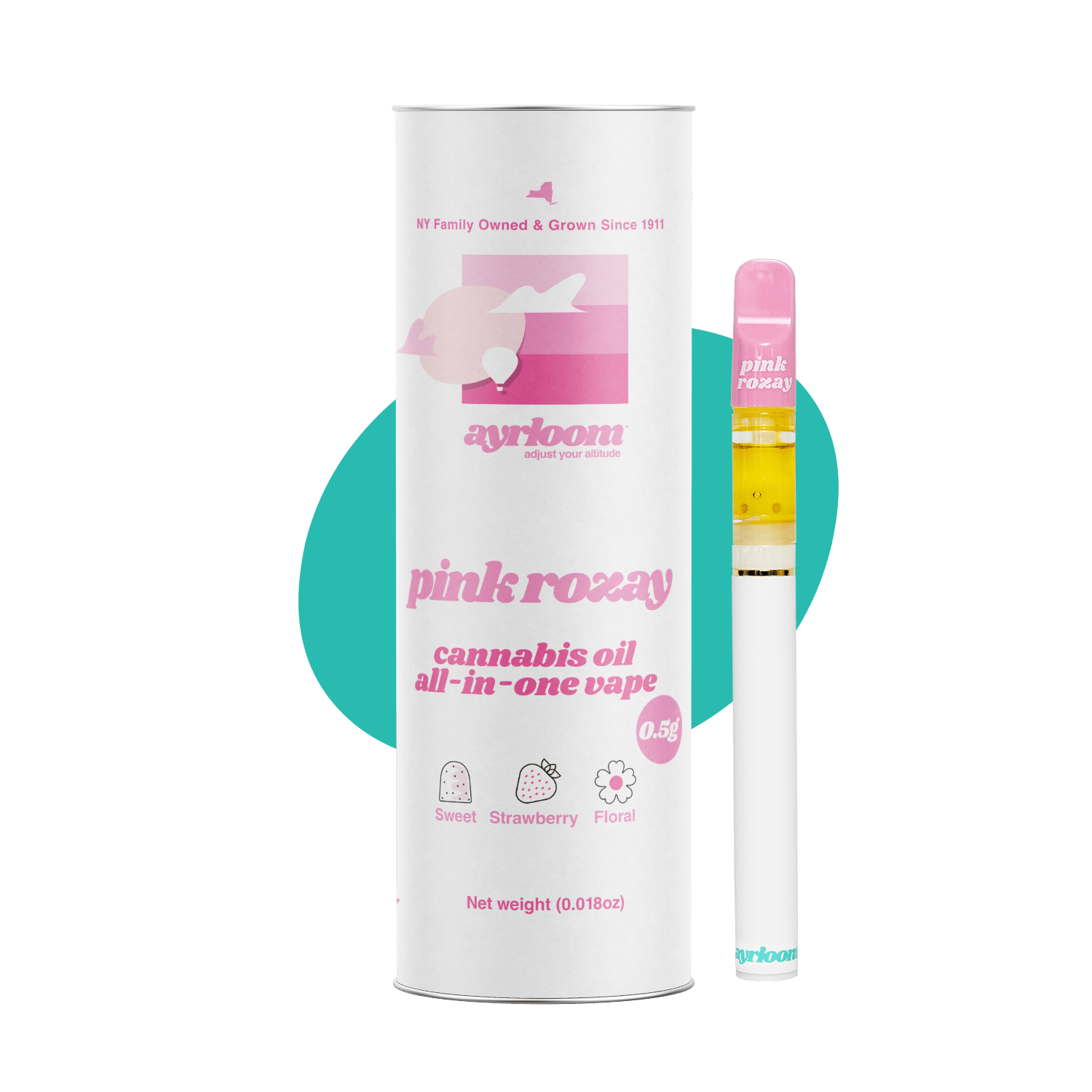ayrloom | Pink Rozay | AIO | 0.5g at Just Breathe Finger Lakes