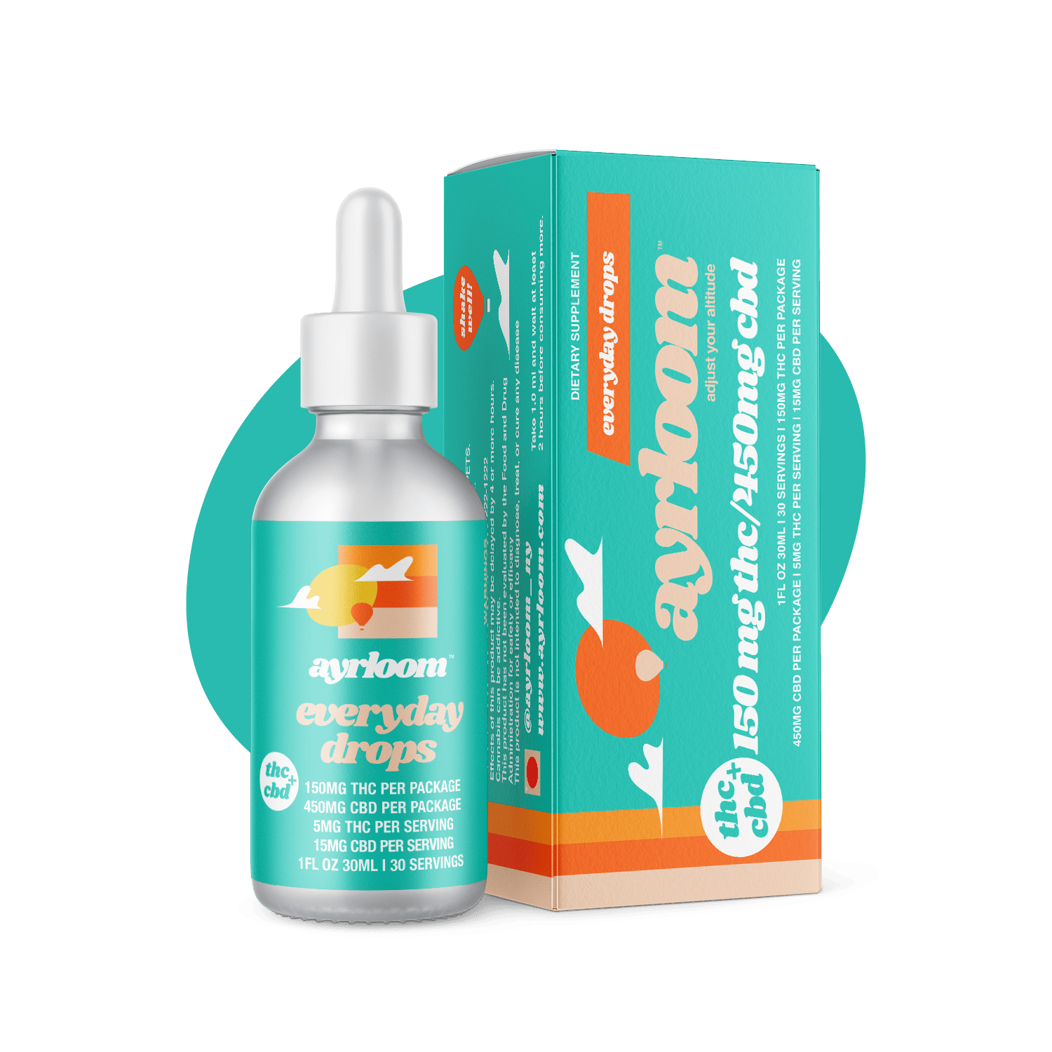 ayrloom | Low Dose Everyday Drops | 1:3 | 150MG THC : 450MG CBD at Corner House
