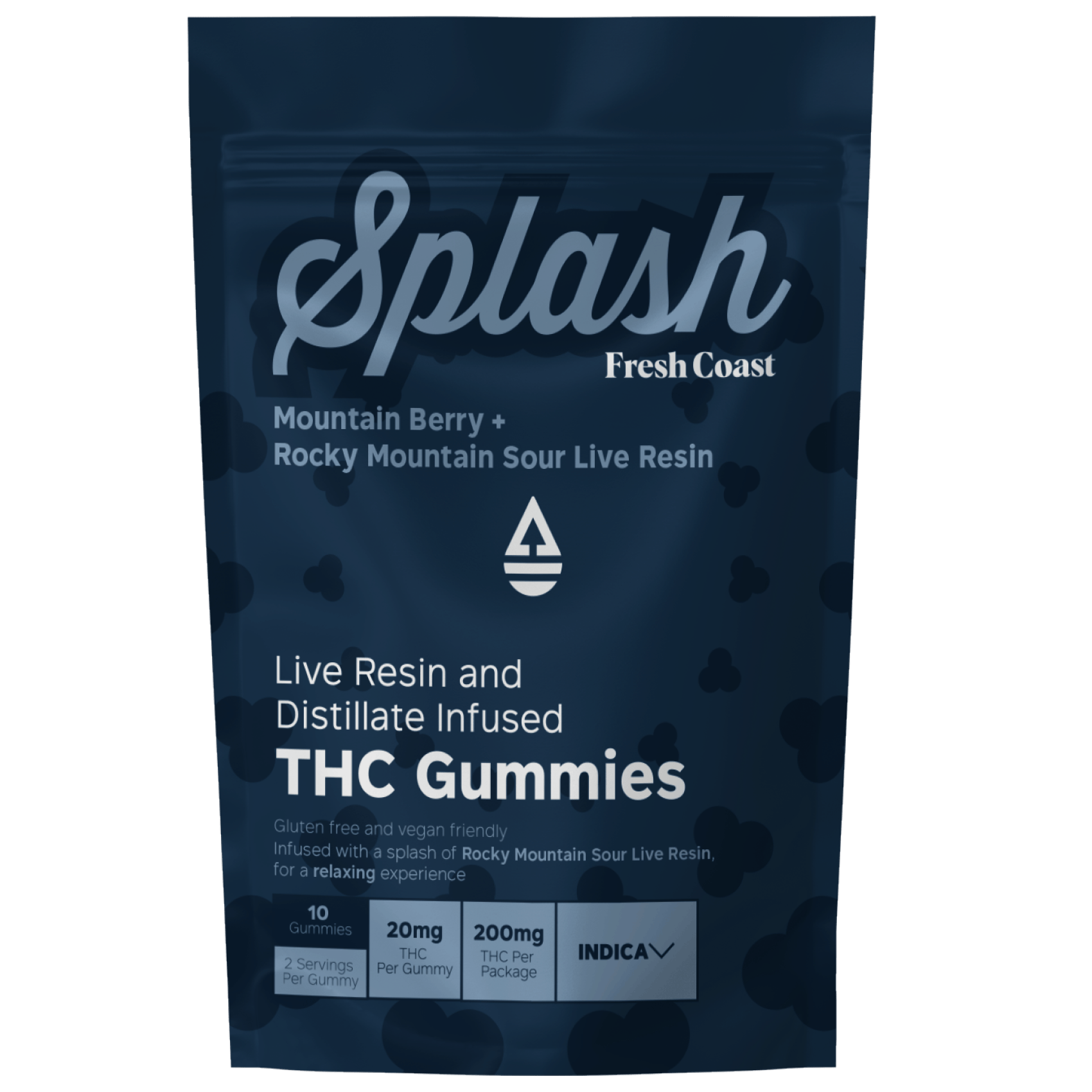 Splash | Mountain Berry Sour Live Resin Gummies | 200mg | 10ct | 20mg/ea by Fresh Coast