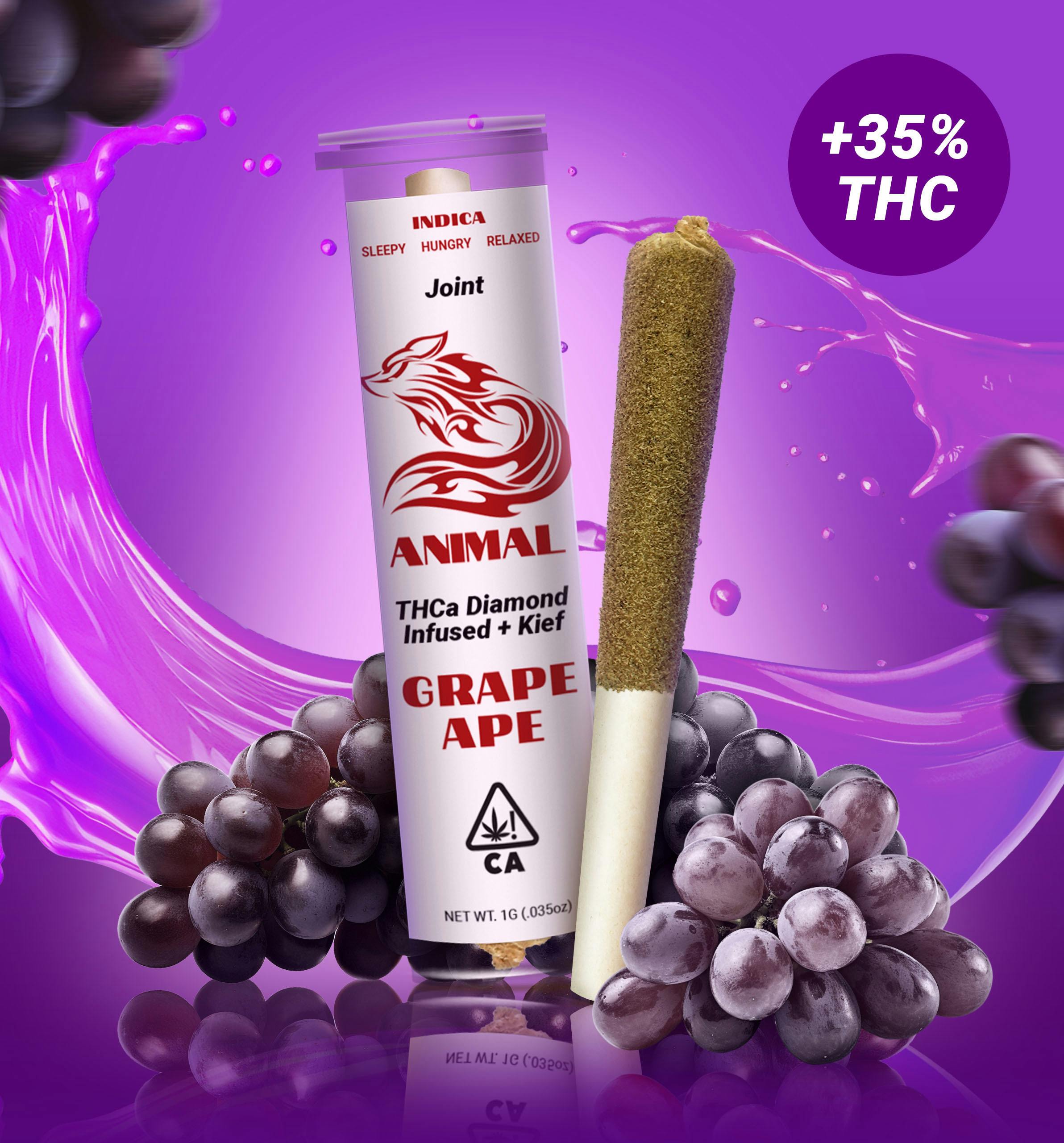 1G Grape Ape / THCa Diamond infused Joint - Animal