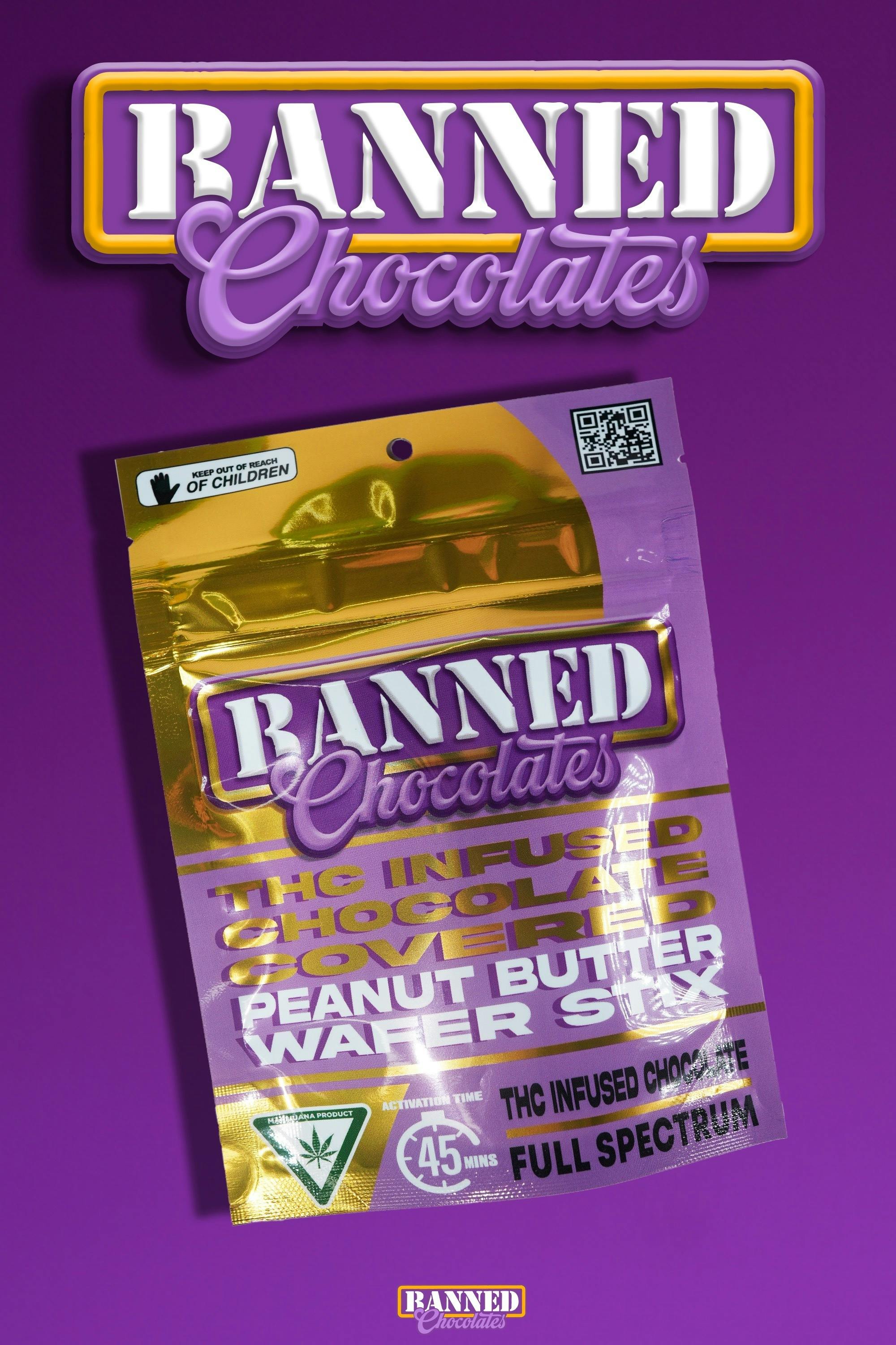 CHOCOLATE COVERED PEANUT BUTTER WAFER STICKS 200MG 3 PACK Banned