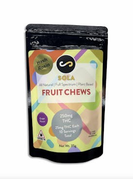 250mg Hash Rosin Fruit Chews - Grape Flavor (Sola Edibles)