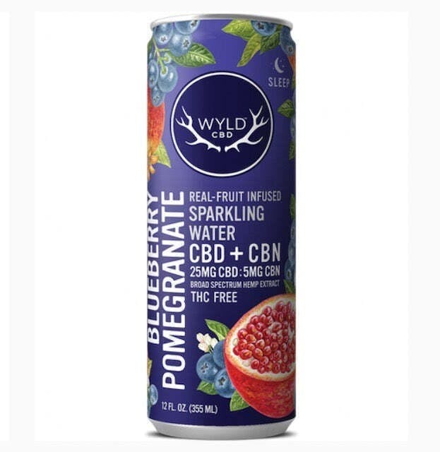 Blueberry Pomegranate CBD:CBN Sparkling Water | 25mg:5mg | 12 fl oz