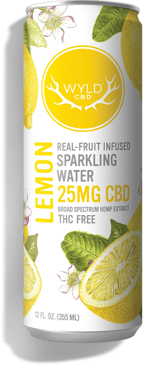WYLD | Lemon CBD Sparkling Water | Carbonated | 25mg | 12 fl oz at Botanica