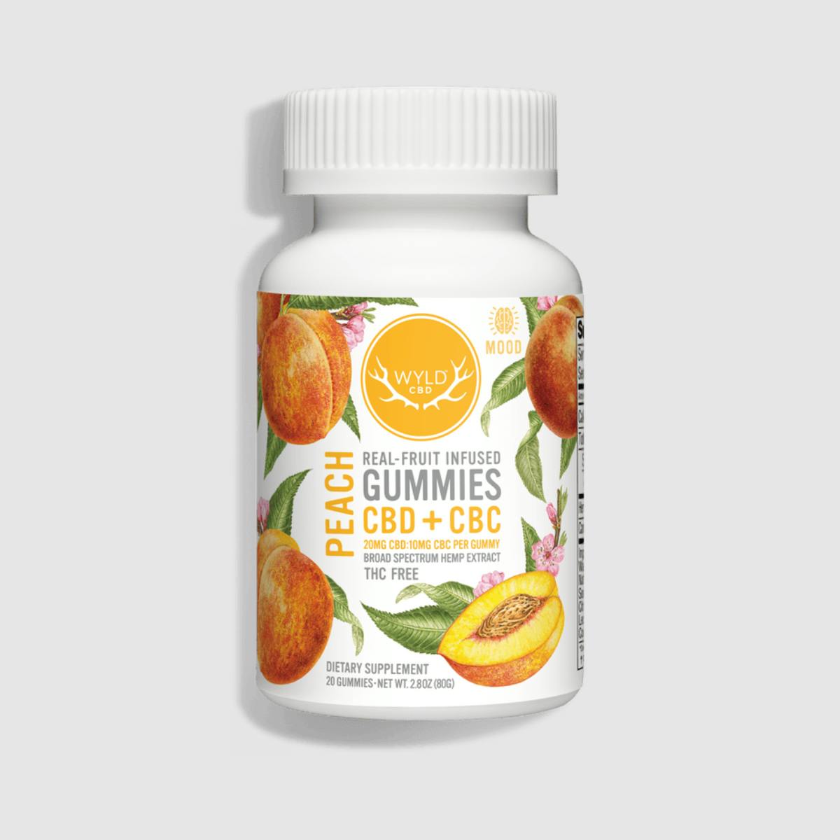 Wyld: Peach 2:1 CBD:CBC Gummies - 400mg - 20ct - 20mg/ea