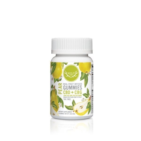 Wyld: Pear 2:1 CBD:CBG Gummies - 10ct