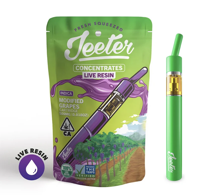 Jeeter Modified Grapes · Live Resin Straw Disposable · 0.5g, Disposables
