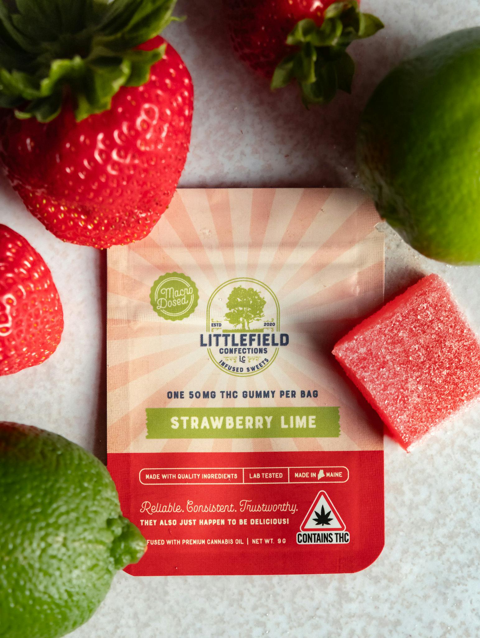 Gummy Strawberry Lime THC 50mg total