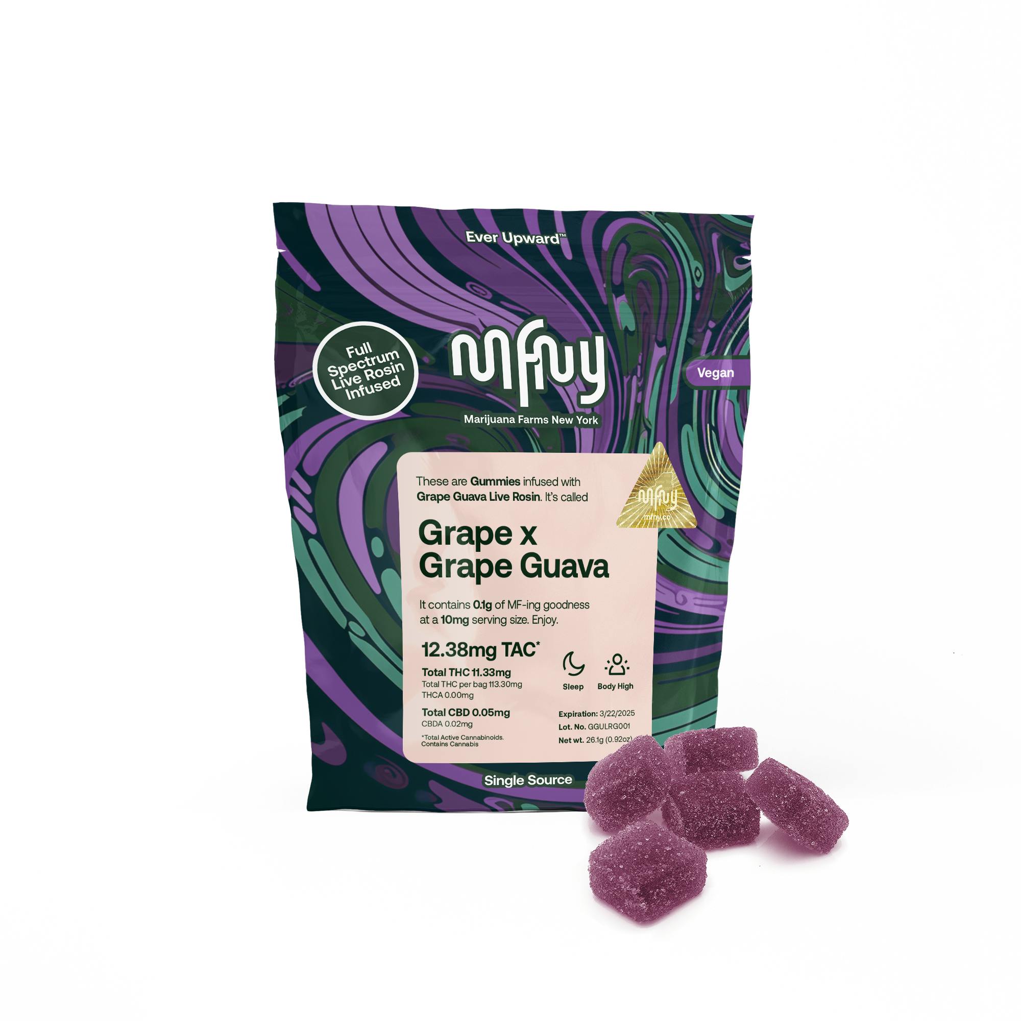 Grape x Grape Guava Live Rosin Gummies | 100mg 10pk by MFNY