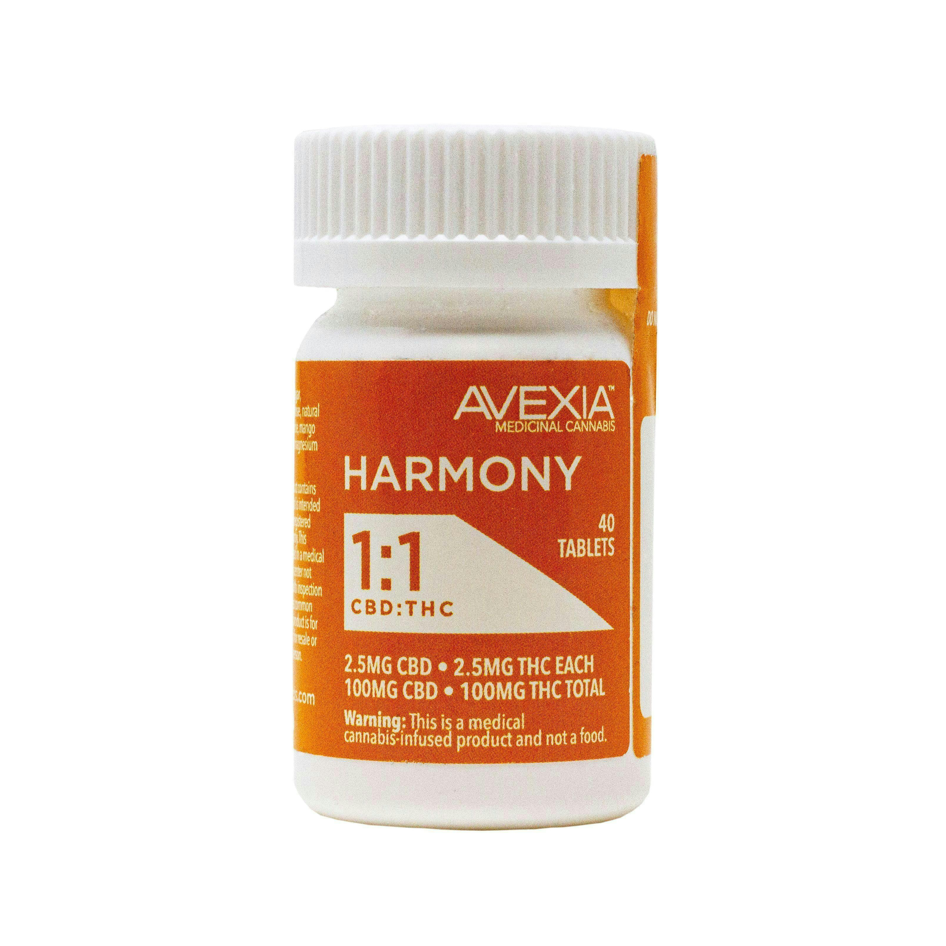 Avexia Relief Harmony Tablets | 1:1 CBD:THC [40pk]