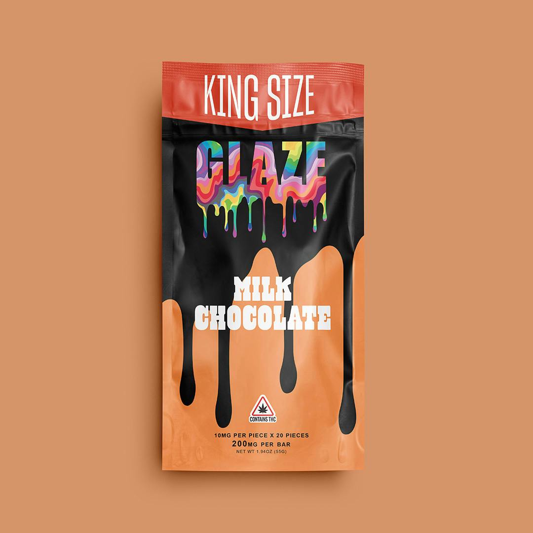 Glaze | King Size Milk Chocolate Bar | 200mg by Glaze
