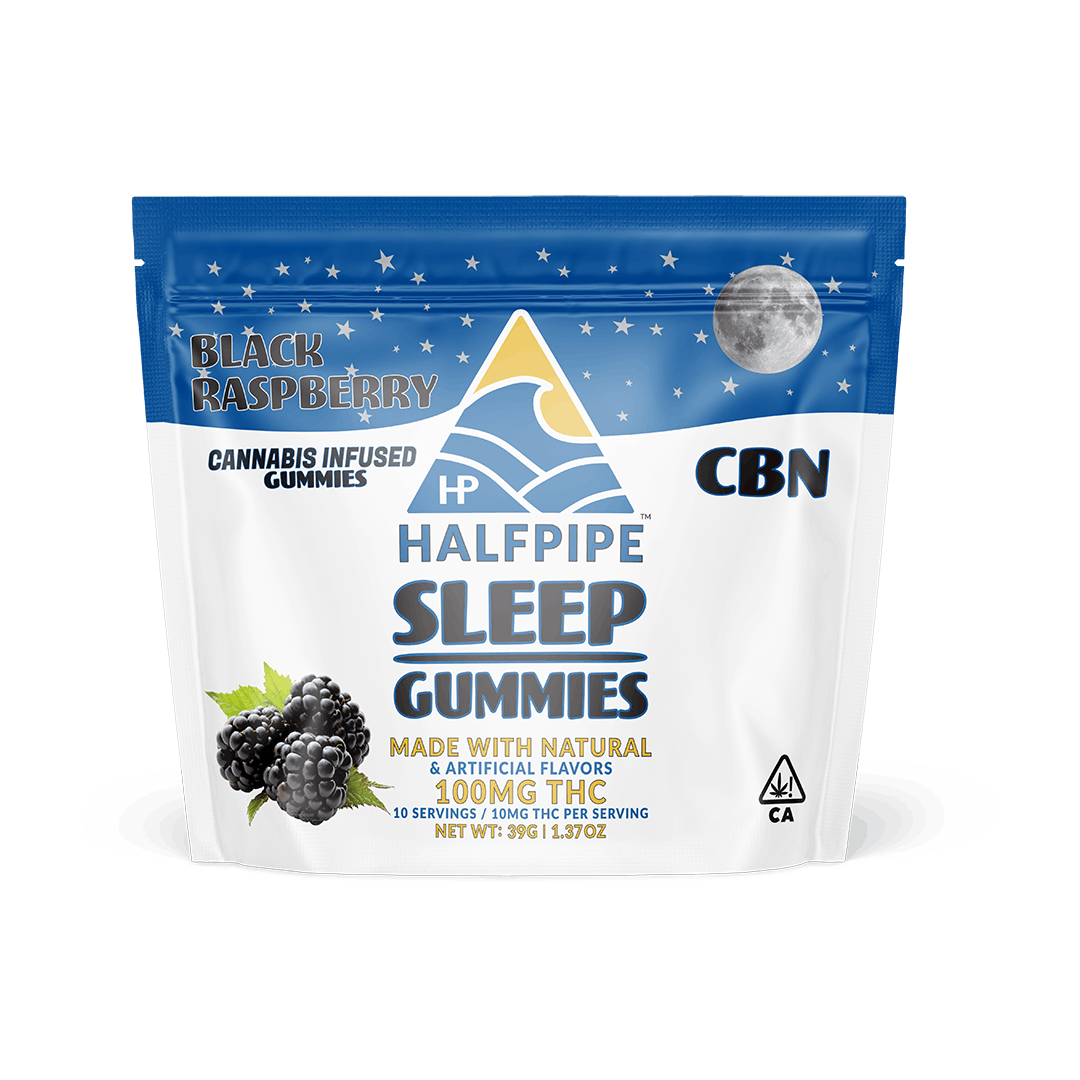 Sleep Gummies - Black Raspberry Indica 100mg THC / 20mg CBN - Halfpipe ...