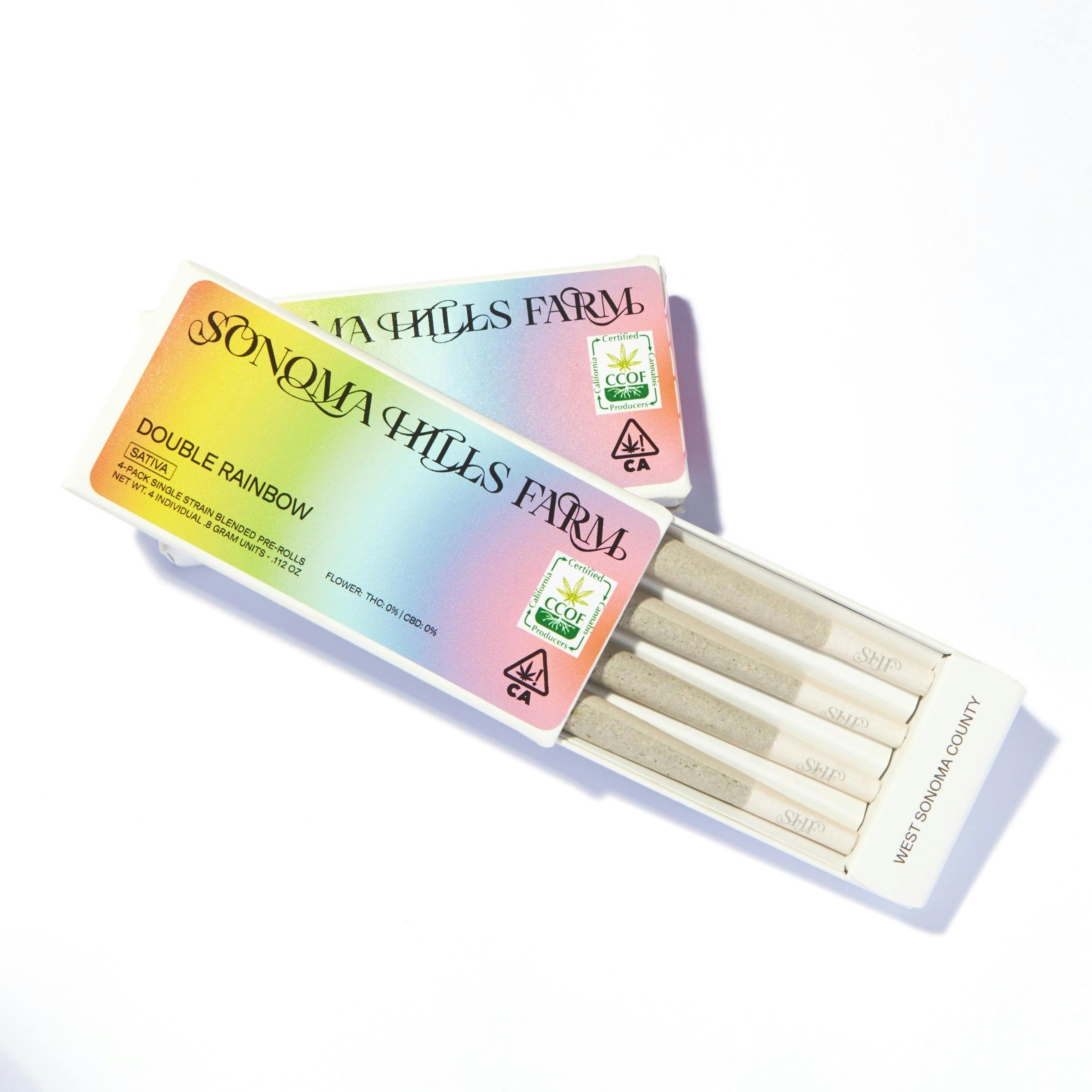 Double Rainbow - 4-pack pre-rolls, .8g ea, 3.2g total by Sonoma Hills Farm