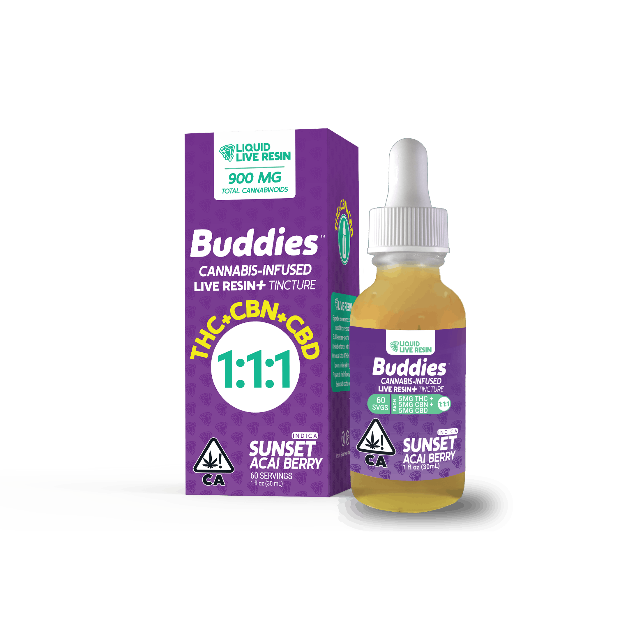 Live Resin Tincture Sunset THC/CBD/CBN 5mg:5mg:5mg - 30ml