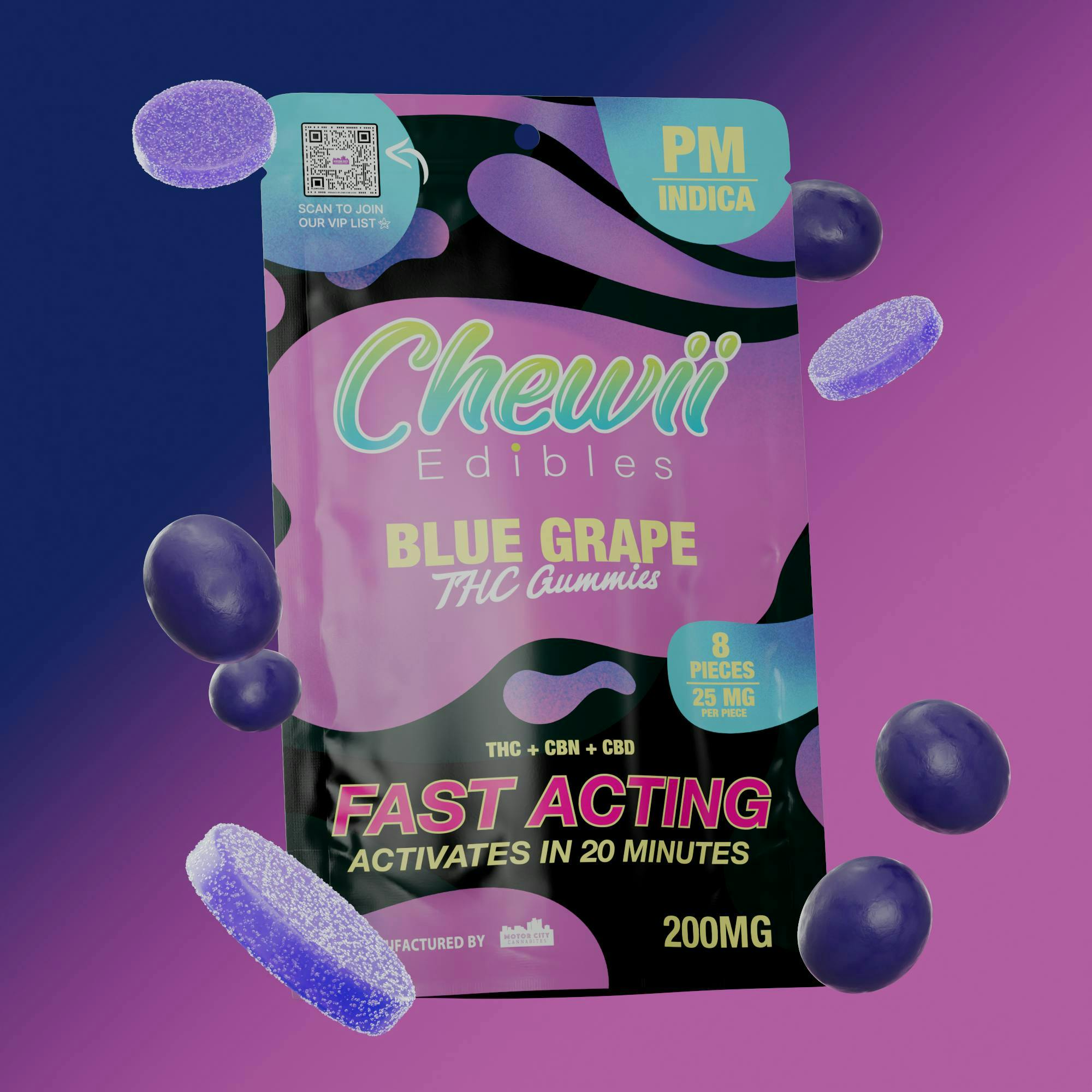 Chewii Coins - Blue Grape (PM) (200mg) [10pk]