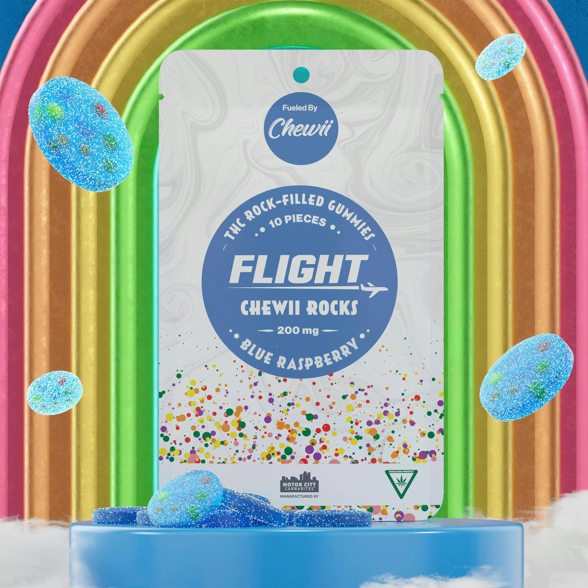 Flight x Chewii THC Rocks - Blue Raspberry - 200mg