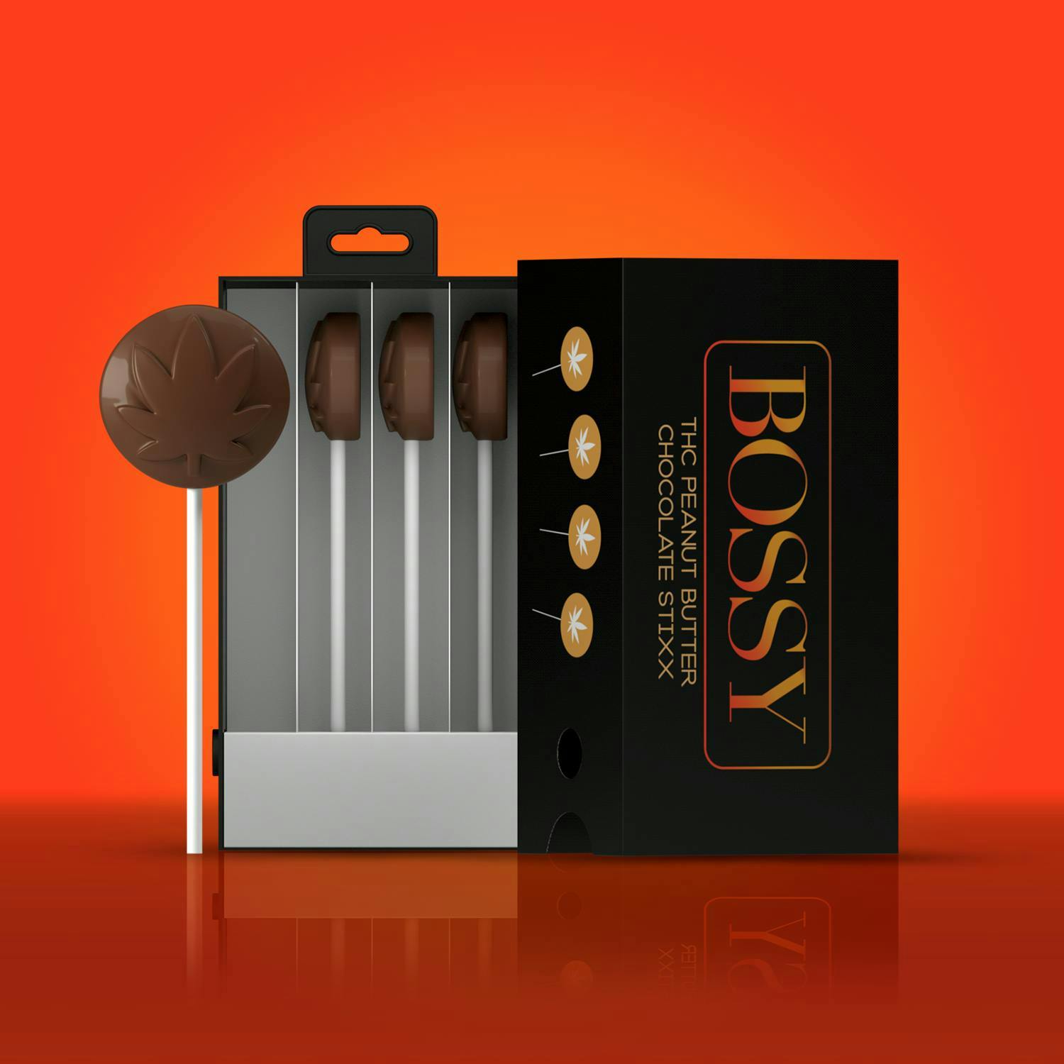 Bossy | Chocolate Stixx | Peanut Butter Chocolate | 200mg | 4ct | 50mg/ea