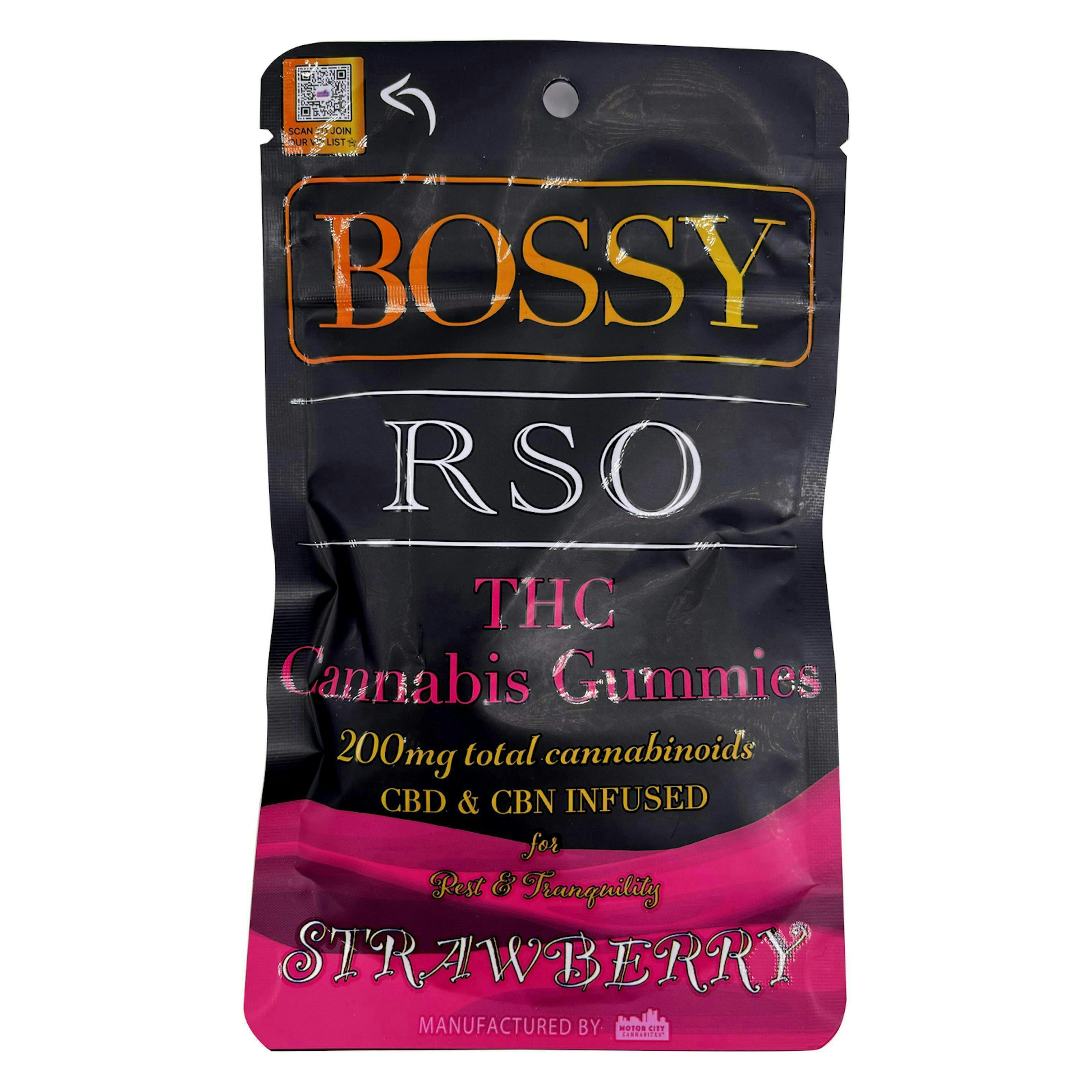 Bossy | RSO | Strawberry Gummies | 200mg | 10ct | 20mg/ea by Bossy