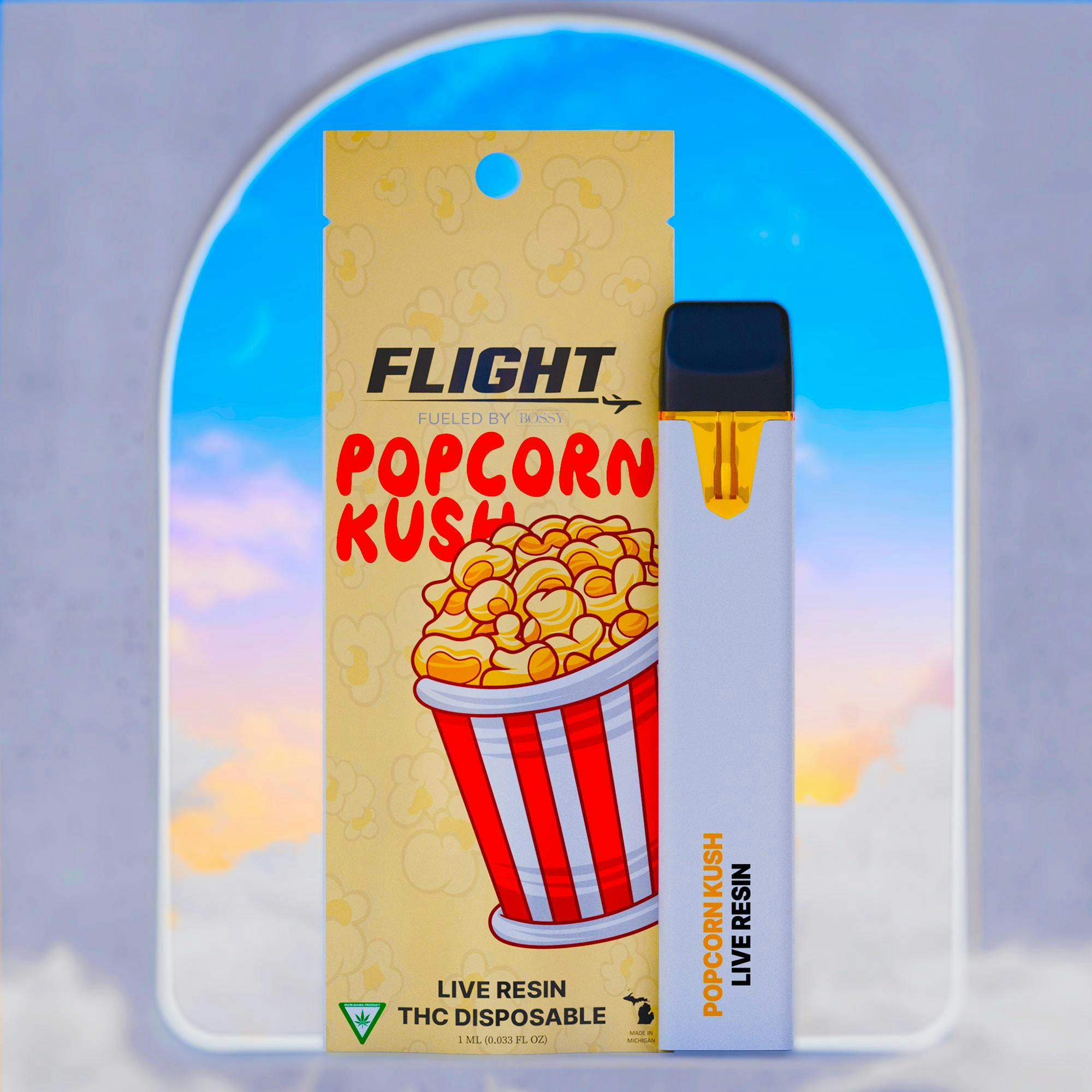 Flight - Live Resin Disposable 1g - Popcorn Kush