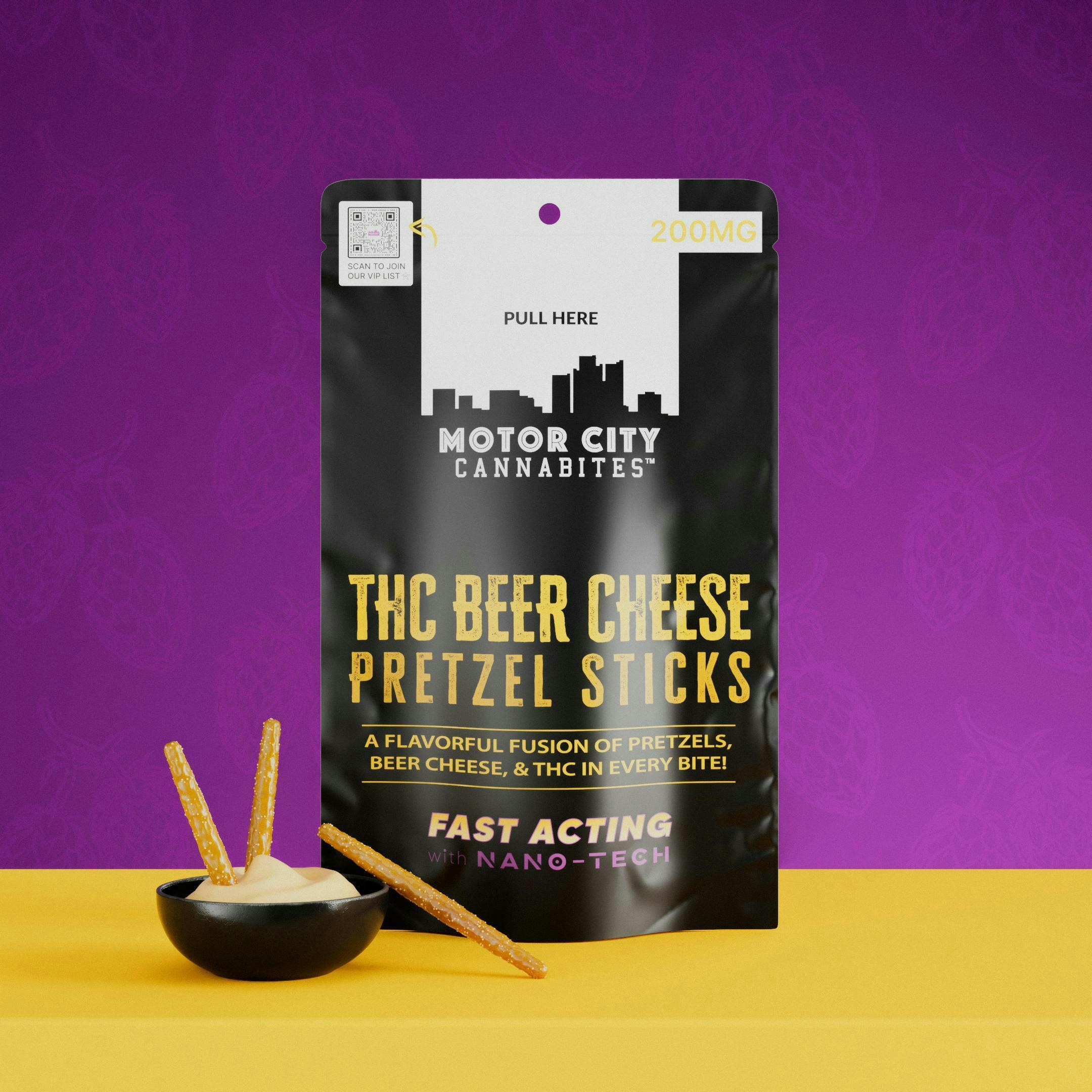 THC Beer Cheese Pretzel Sticks by Motor City Cannabites
