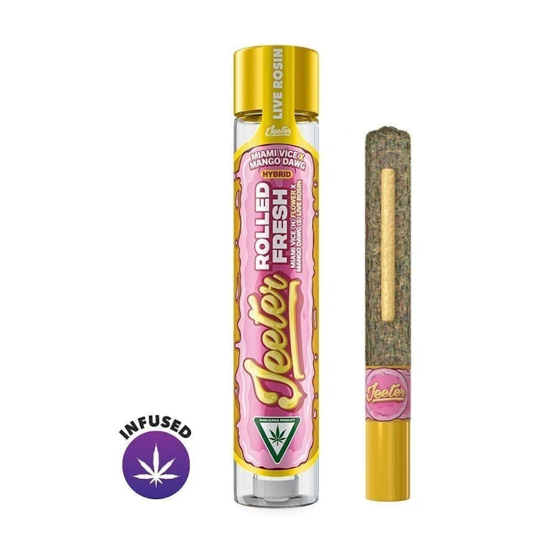 Jeeter Miami Vice x Mango Dawg · Hash Hole Infused Joint · 2g, Infused Pre-Rolls