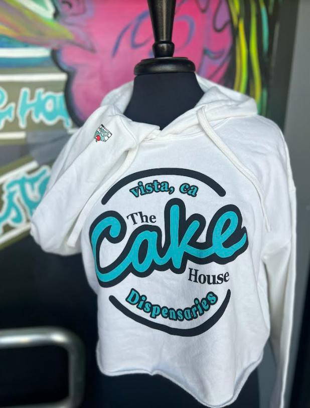 White M OG Crop Hoodie The Cake House