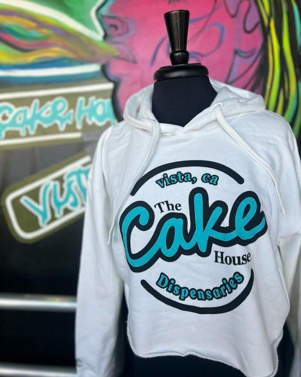 White L OG Crop Hoodie The Cake House