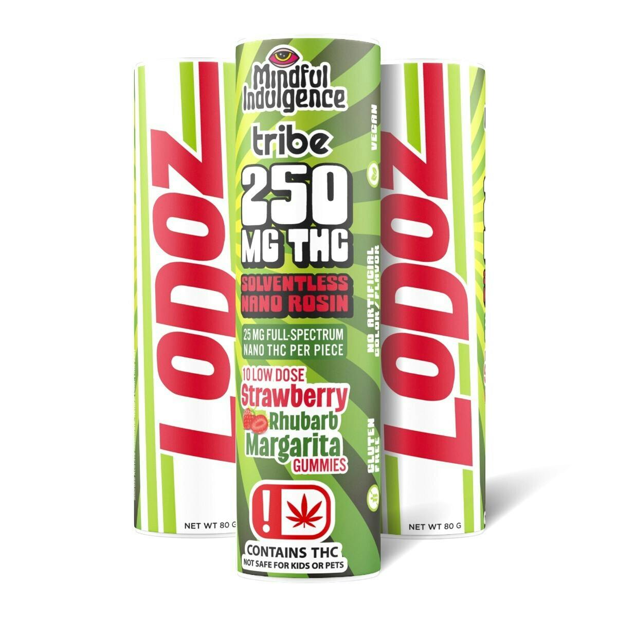 Mindful Indulgence | 250mg LoDoz Gummy *Tribe* | Strawberry Rhubarb Marg. by Mindful Indulgence