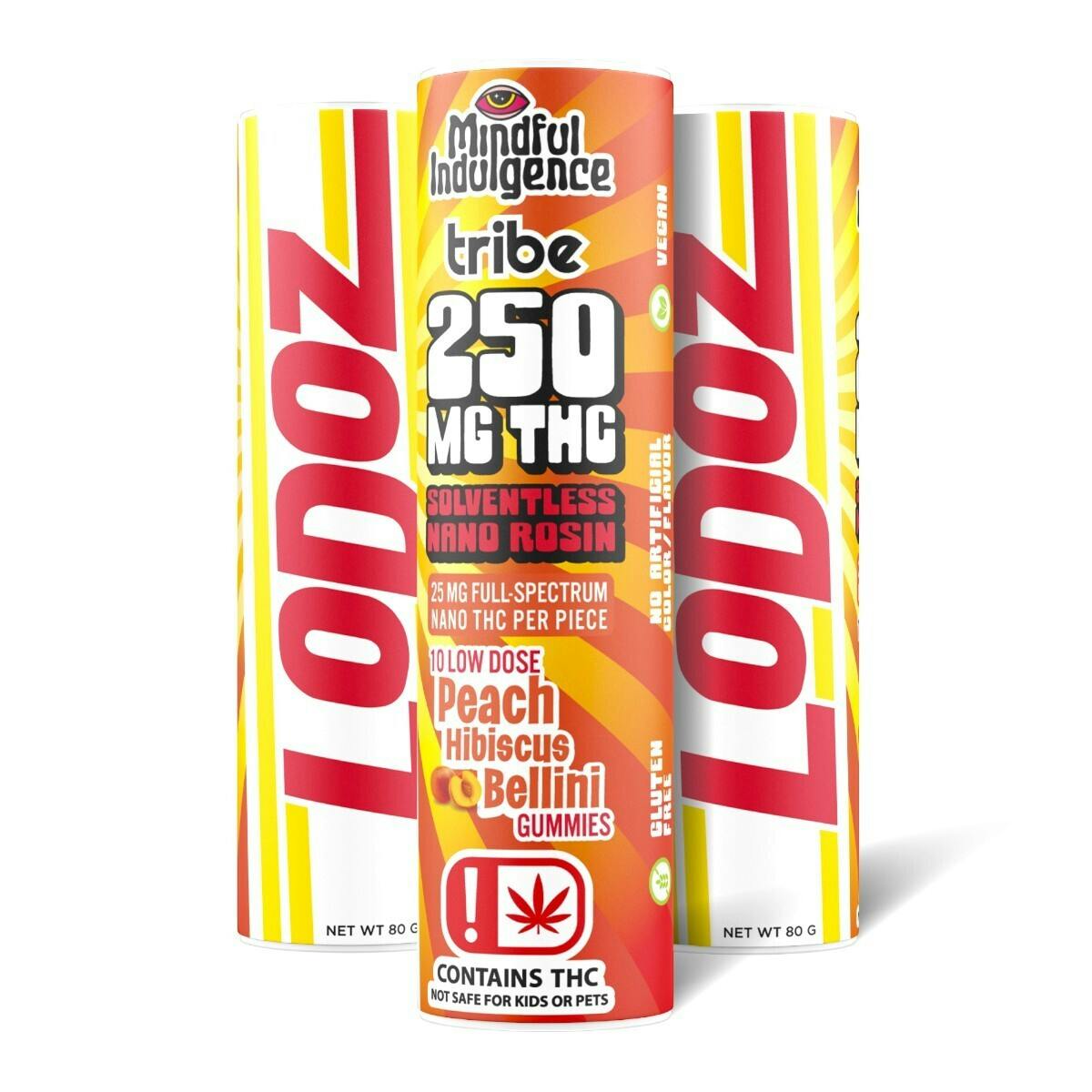 Mindful Indulgence | 250mg LoDoz Gummy *Tribe* | Peach Hibiscus Bellini by Mindful Indulgence