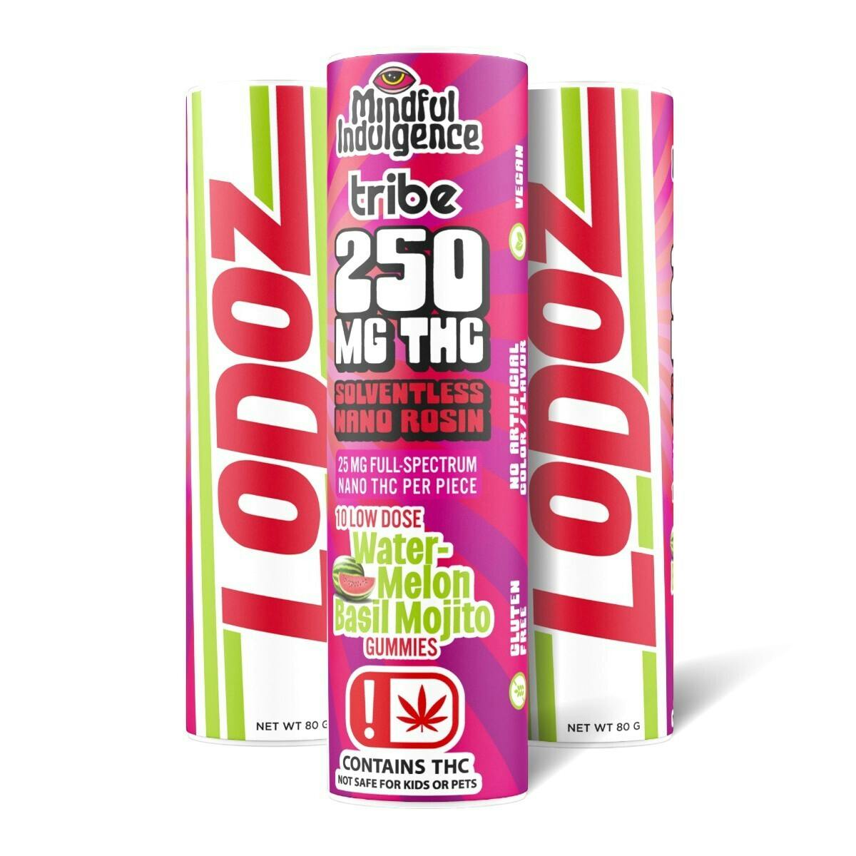 Mindful Indulgence | 250mg LoDoz Gummy *Tribe* | Watermelon Basil Mojito by Mindful Indulgence