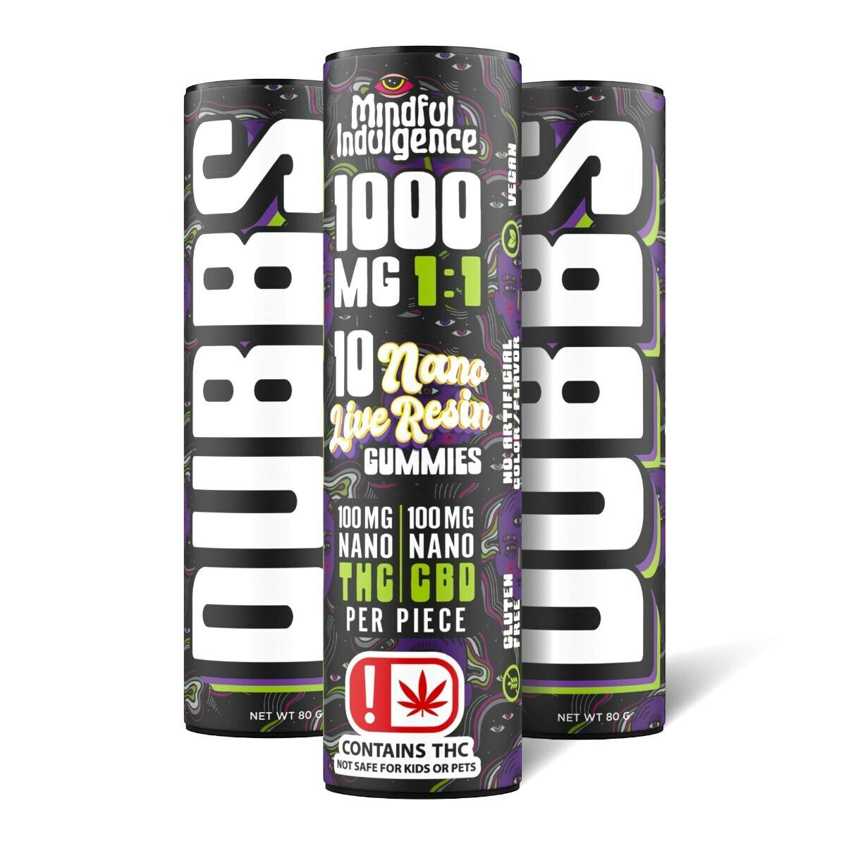 Dubbs | Watermelon Blackberry 1:1 Gummies | 1000mg | 10ct | 100mg/ea