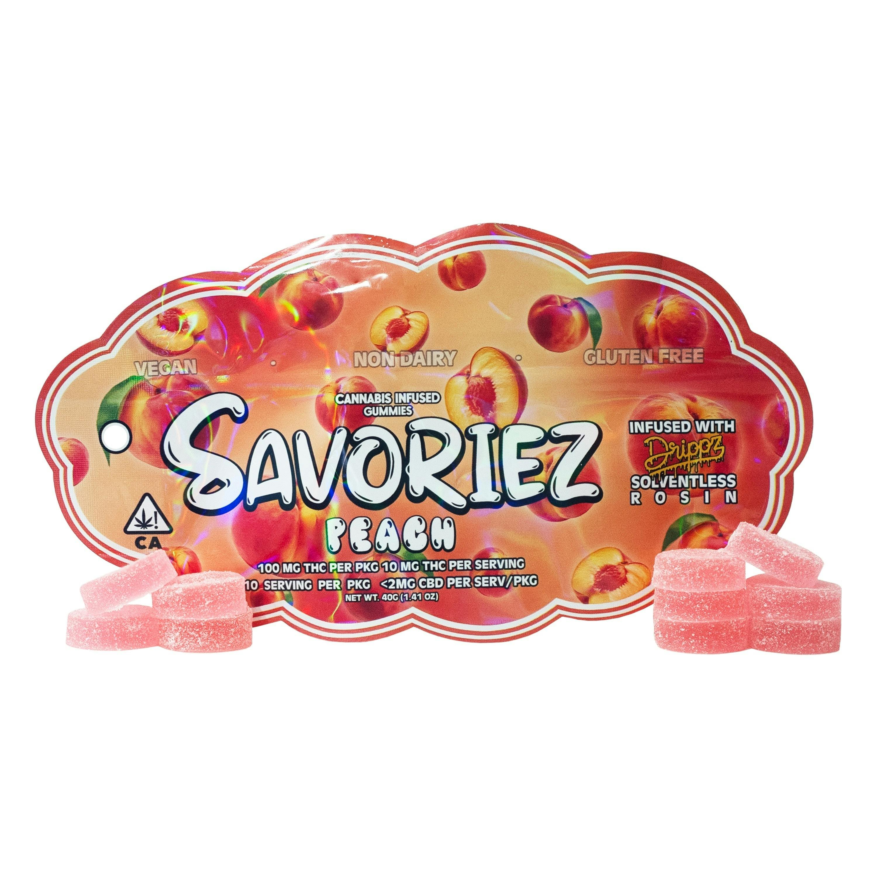 Savoriez - Peach - Solventless Rosin Gummies - 100mg - Savoriez