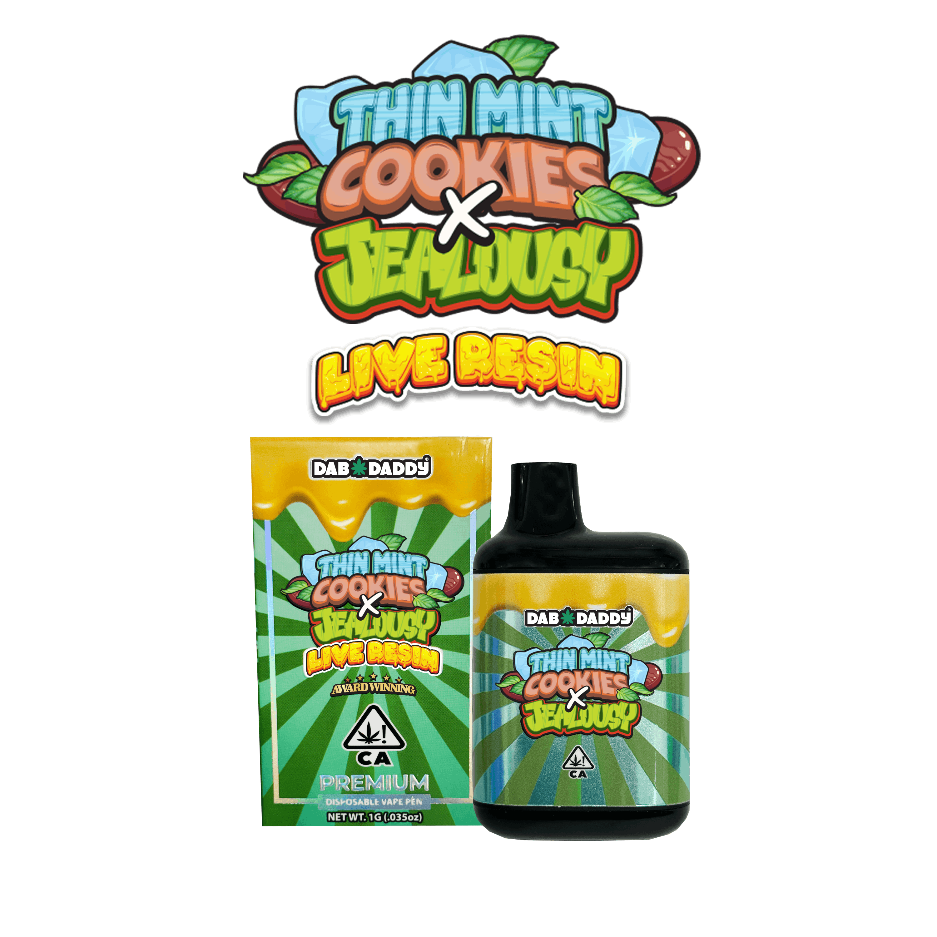 Thin Mint Cookies X Jealousy Dab Daddy® Live Resin Vape 1g Dab Daddy
