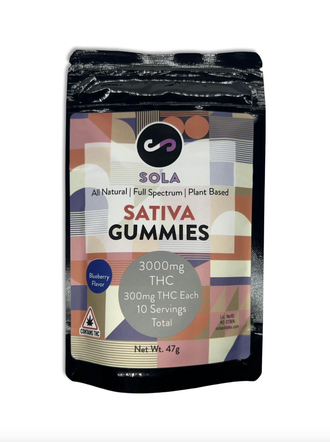 3000mg Sativa Gummies - Blueberry Flavor (Sola Edibles) by Indico