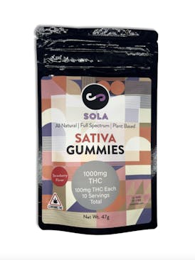 1000mg Sativa Gummies - Watermelon Flavor (Sola Edibles)