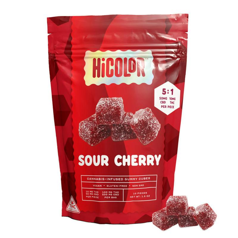 5:1 Sour Cherry Gummies [10pk] by HiCOLOR