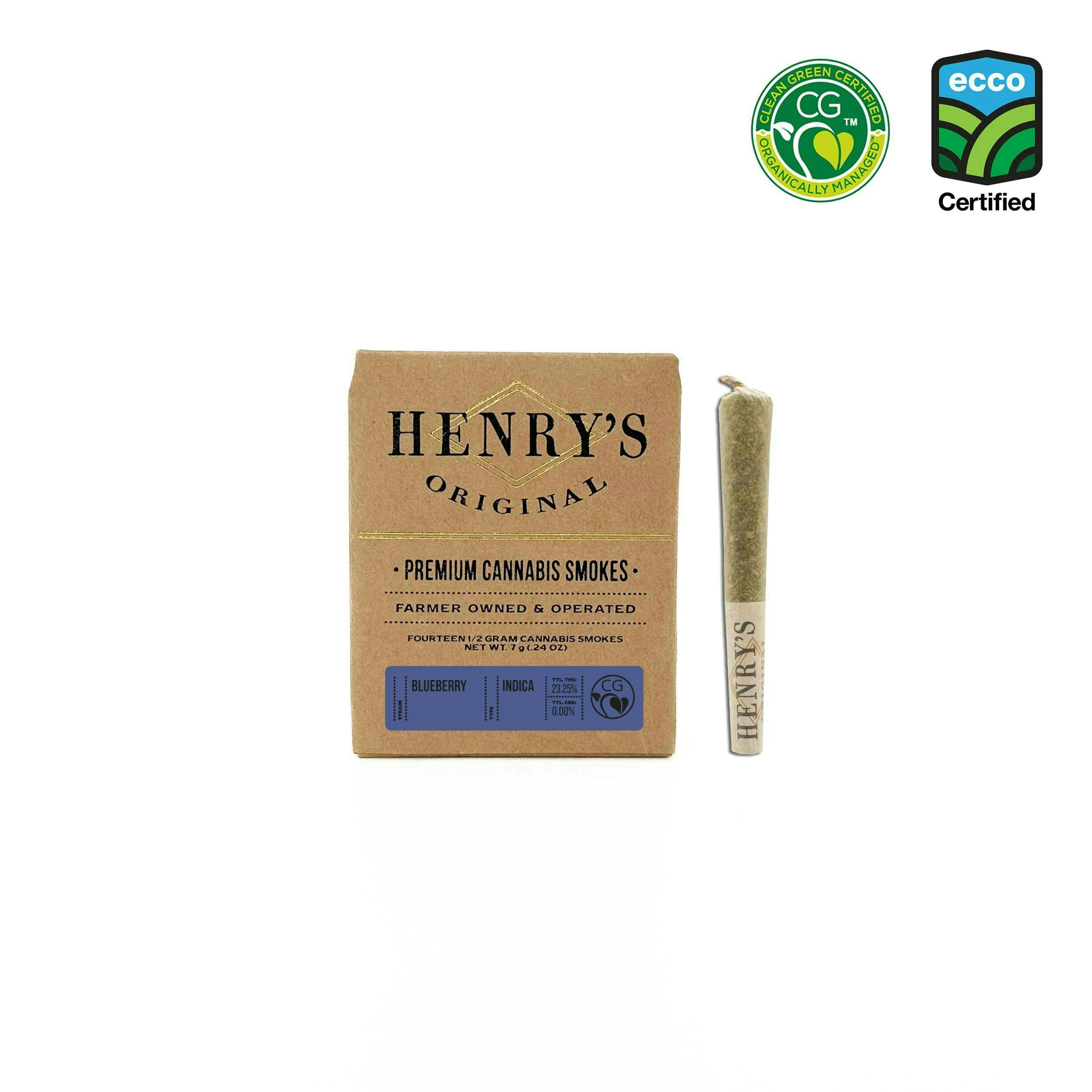Henry's Original | Blueberry | Joints | 0.5g each | 14pk