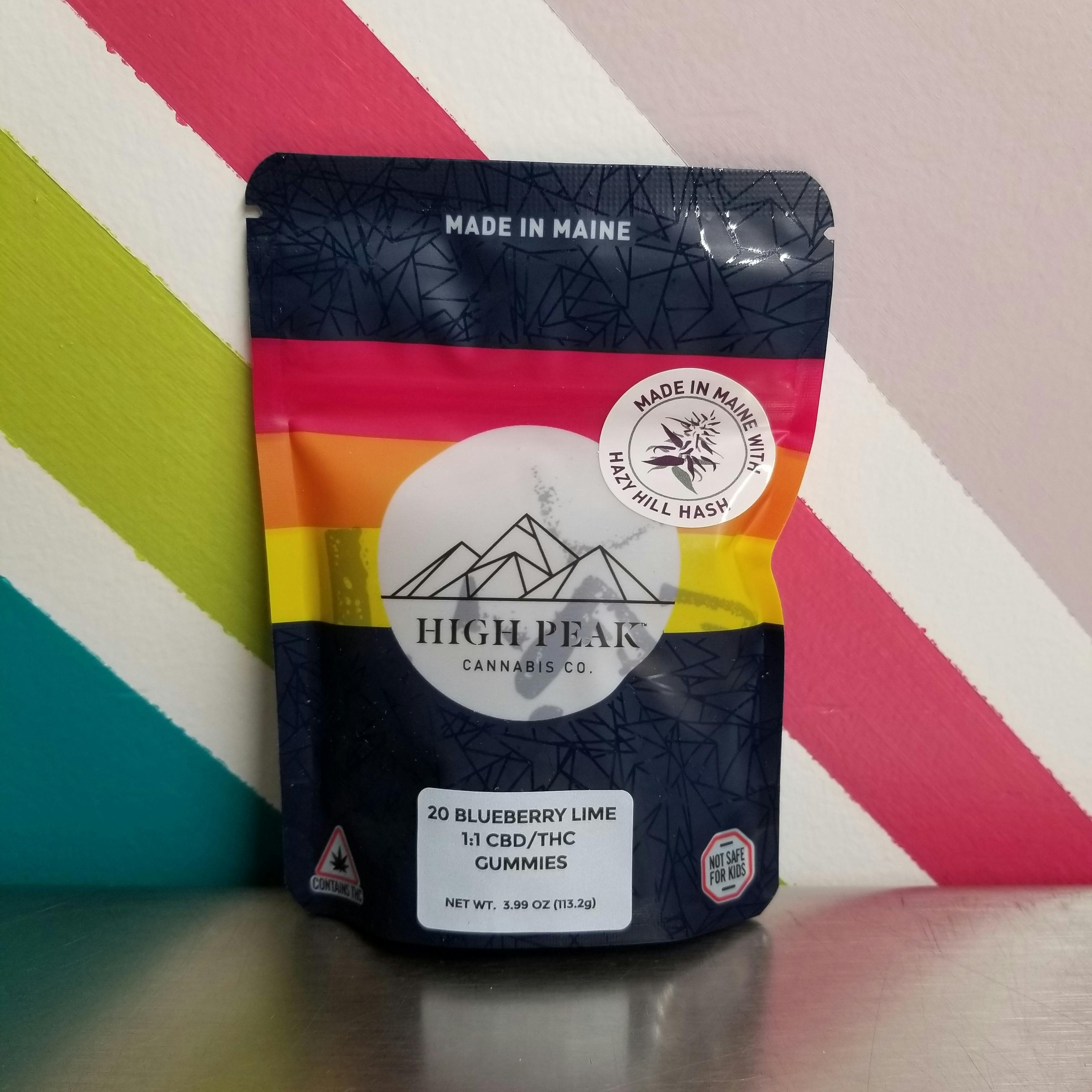 High Peak Cannabis Co. | 20 - 1:1 Blueberry Lime Vegan Gummies | Rec by High Peak Cannabis Co.