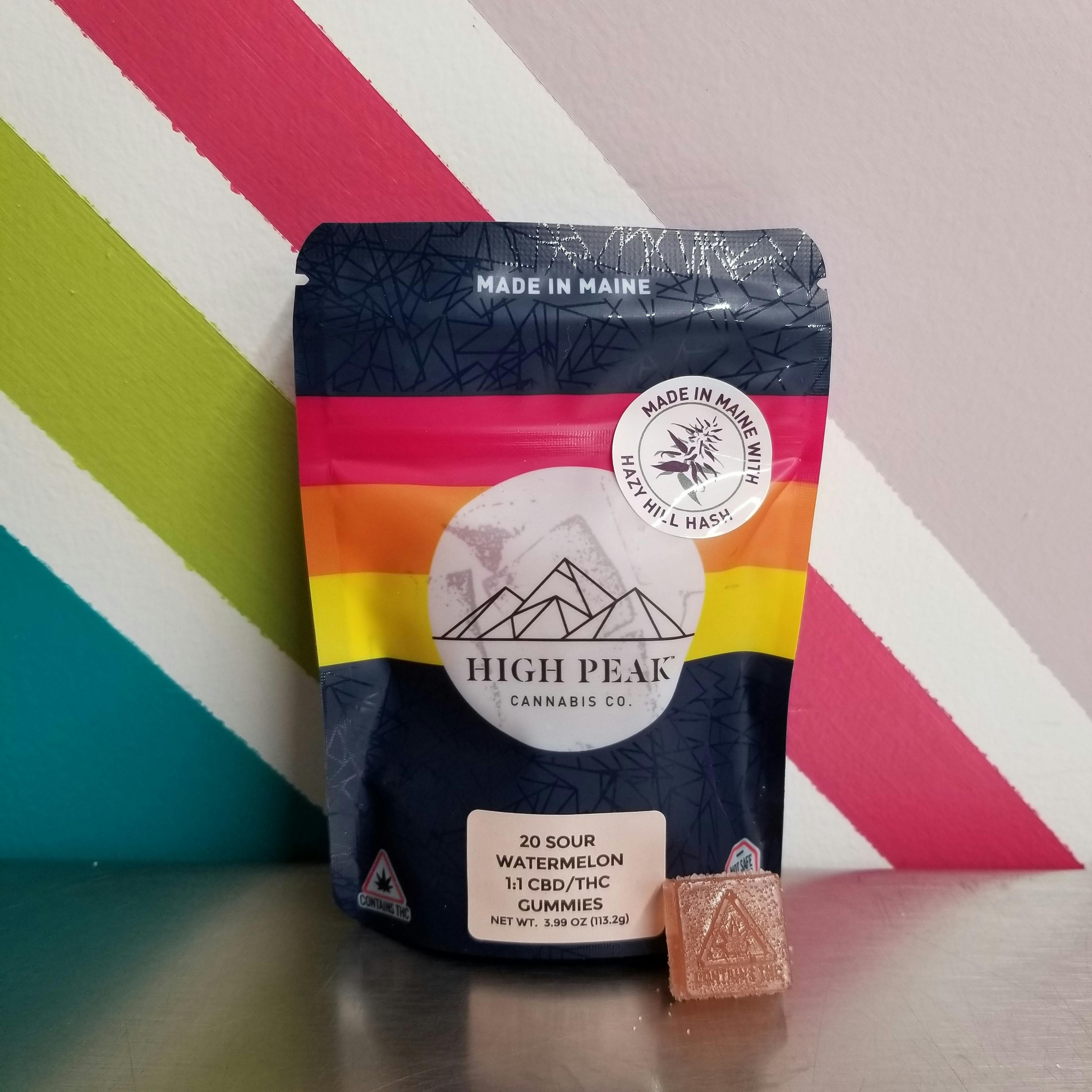 High Peak Cannabis Co. | 20 - 1:1 Sour Watermelon Vegan Gummies | Rec by High Peak Cannabis Co.