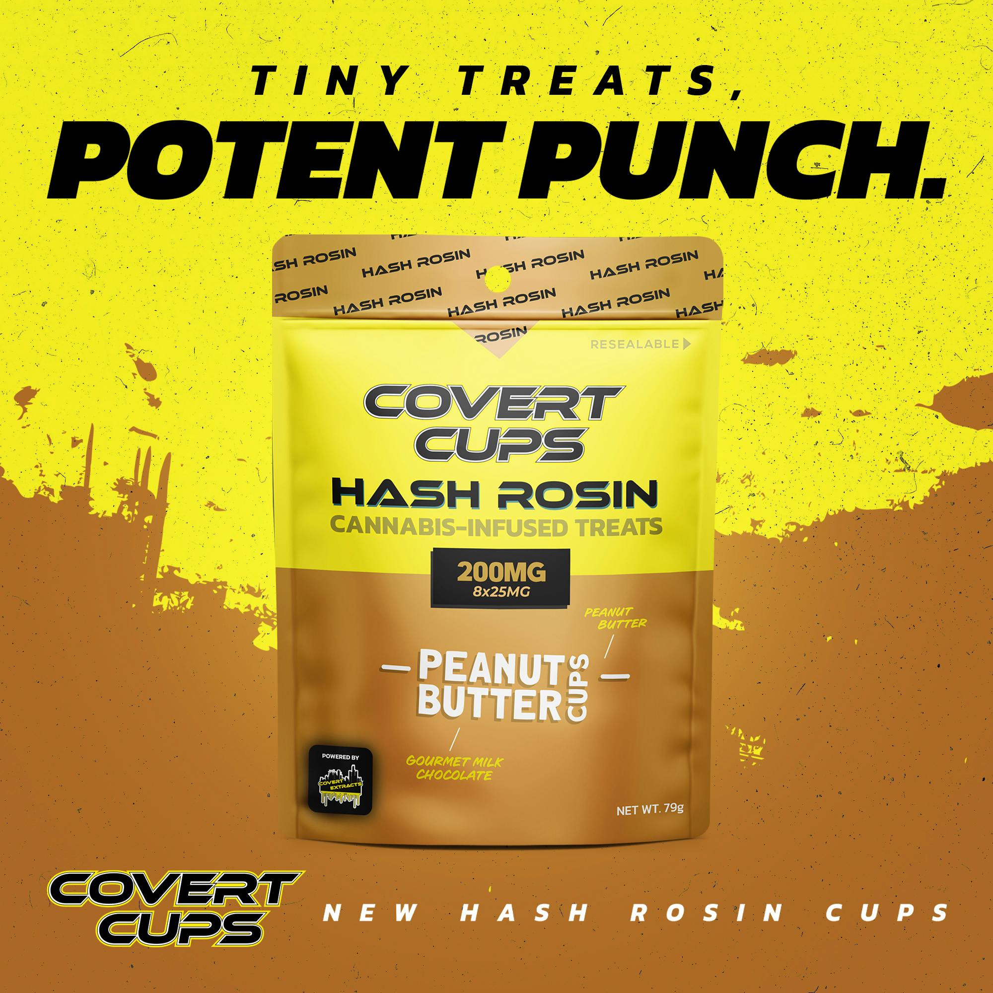 Peanut Butter Cups - 200MG Hash Rosin Chocolate Cups - Covert Cups - REC by Covert Cups