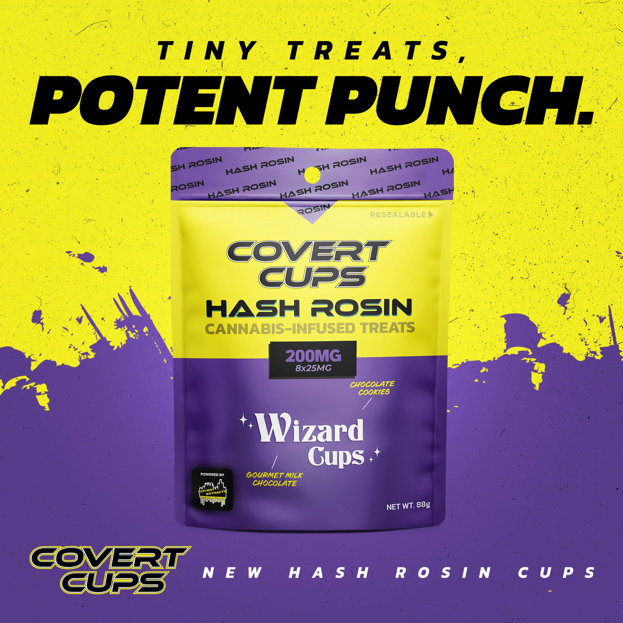 Wizard Cups - 200MG Hash Rosin Chocolate Cups - Covert Cups - REC