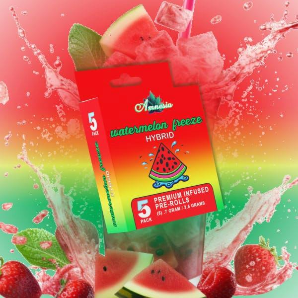 Amnesia MI | Watermelon Freeze | Infused Joints | 0.7g each | 5pk by Amnesia MI