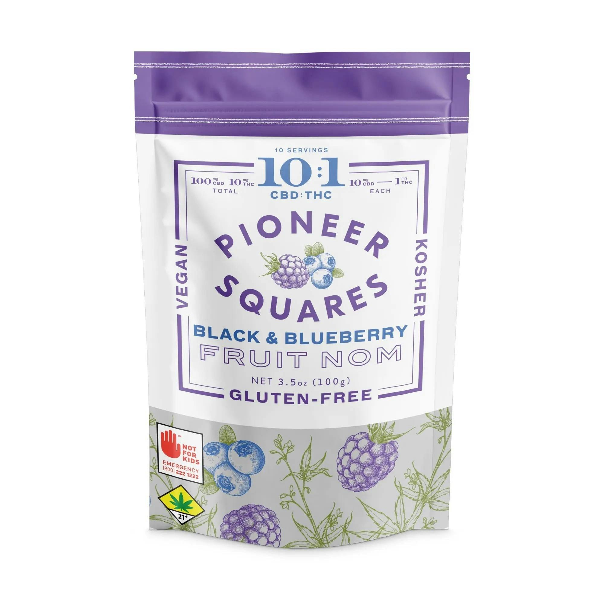 10:1 Gummies Black & Blueberry [10pk] (100mg CBD/10mg THC) by Pioneer Squares by Craft Elixirs