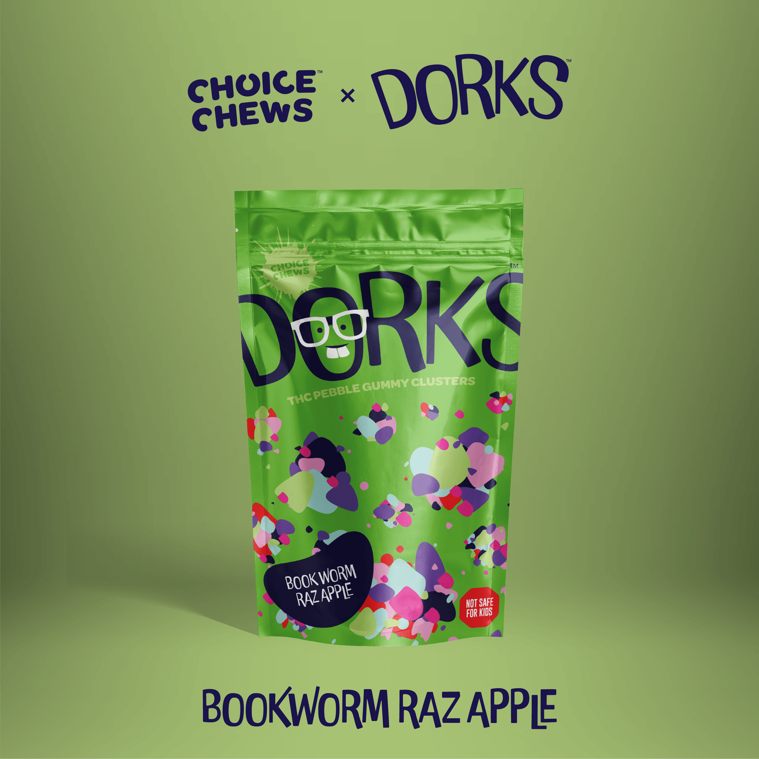 Dorks - Bookworm Raz Apple - 200mg by Choice Chews