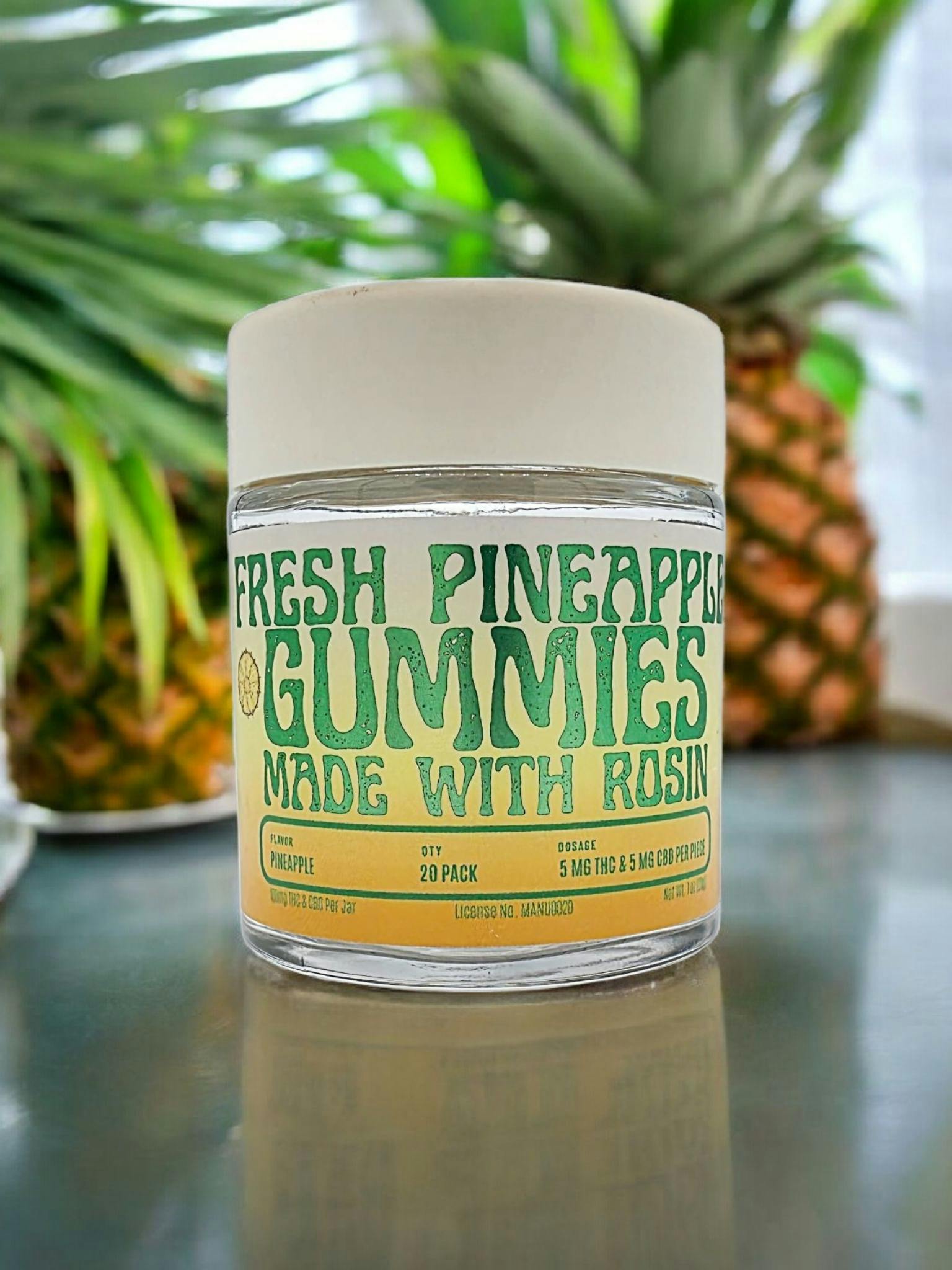 Fresh Pineapple THC:CBD Rosin Gummies 100mg