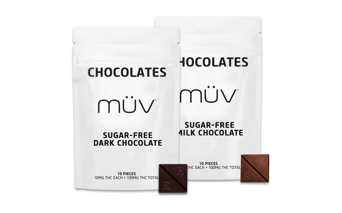 MÜV Sugar-Free Dark Chocolates 100mg by MÜV Cannabis Infused Products