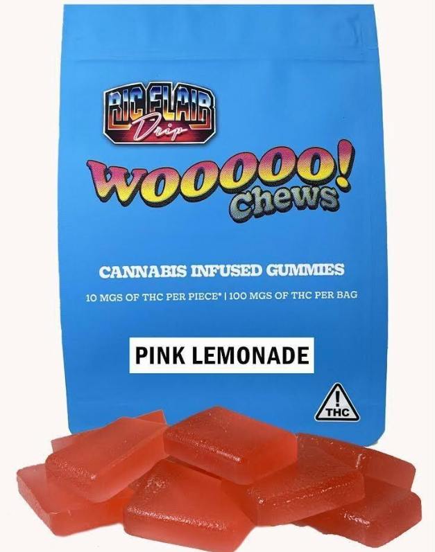 Ric Flair Woooo Chews - Pink Lemonade Gummies - 100mg at DABBS Cannabis Dispensary