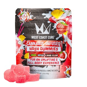 WEST COAST CURE - Lava Flow -solventless hash 10 Gummies (10mg each)