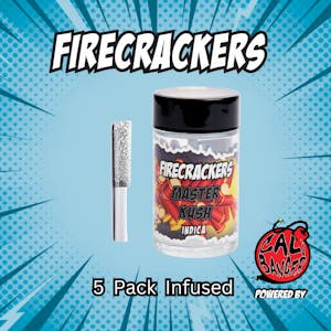 Firecracker - MASTER KUSH | 3g | 5pack THCa Infused Pre Rolls | Firecracker