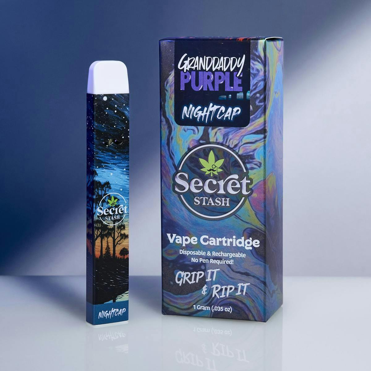 Secret Stash | Disposable Cart | Nightcap | Grandaddy Purple | 1g by Secret Stash